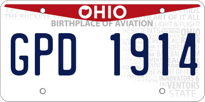 OH license plate GPD1914