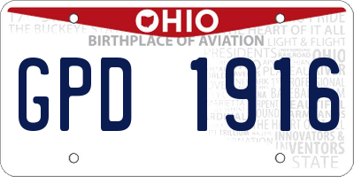 OH license plate GPD1916