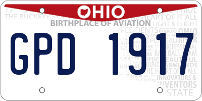 OH license plate GPD1917