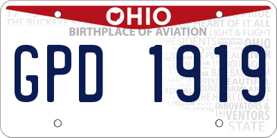 OH license plate GPD1919