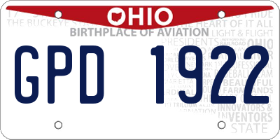 OH license plate GPD1922