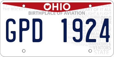 OH license plate GPD1924