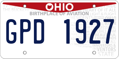 OH license plate GPD1927