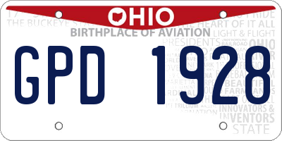 OH license plate GPD1928