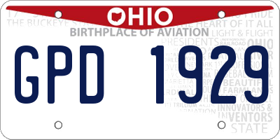 OH license plate GPD1929