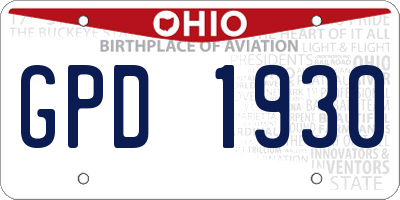 OH license plate GPD1930