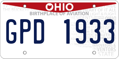 OH license plate GPD1933