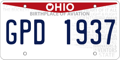 OH license plate GPD1937