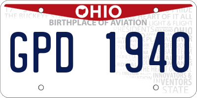 OH license plate GPD1940