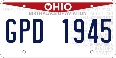 OH license plate GPD1945