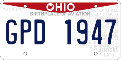 OH license plate GPD1947