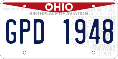 OH license plate GPD1948