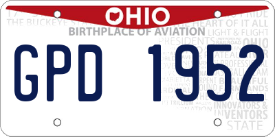 OH license plate GPD1952