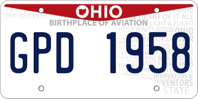 OH license plate GPD1958