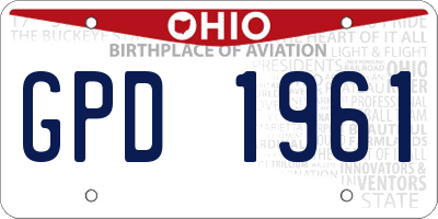 OH license plate GPD1961