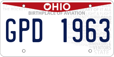 OH license plate GPD1963
