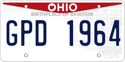 OH license plate GPD1964