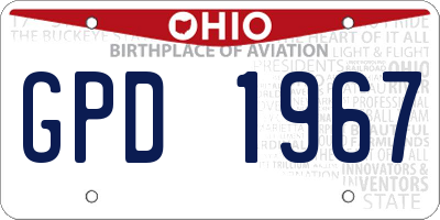 OH license plate GPD1967