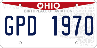 OH license plate GPD1970