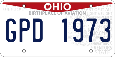 OH license plate GPD1973