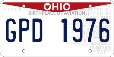 OH license plate GPD1976