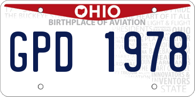 OH license plate GPD1978