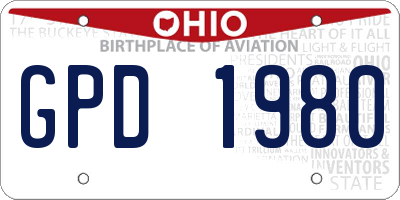 OH license plate GPD1980