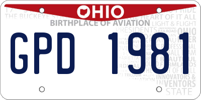 OH license plate GPD1981