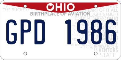 OH license plate GPD1986