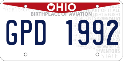 OH license plate GPD1992