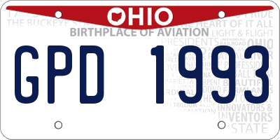 OH license plate GPD1993