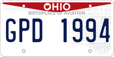 OH license plate GPD1994