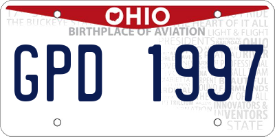 OH license plate GPD1997