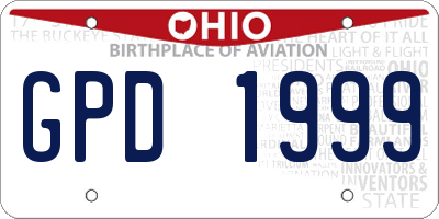 OH license plate GPD1999