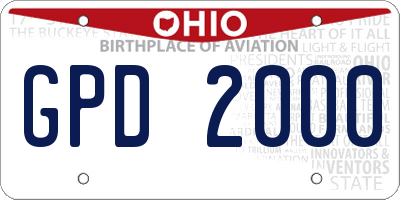 OH license plate GPD2000