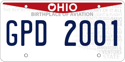 OH license plate GPD2001