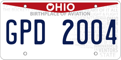 OH license plate GPD2004