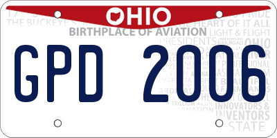 OH license plate GPD2006