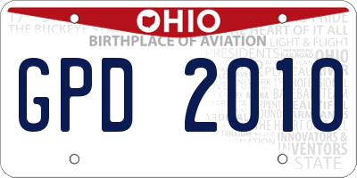 OH license plate GPD2010