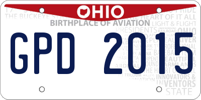 OH license plate GPD2015