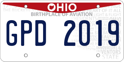 OH license plate GPD2019