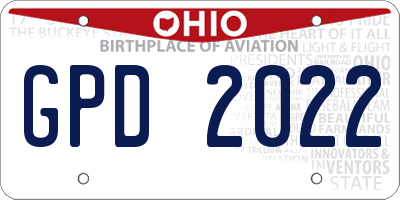 OH license plate GPD2022