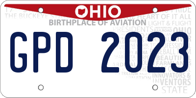 OH license plate GPD2023