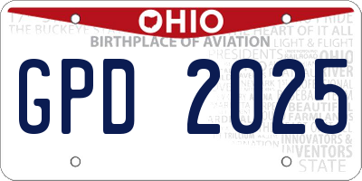 OH license plate GPD2025