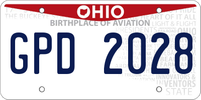 OH license plate GPD2028