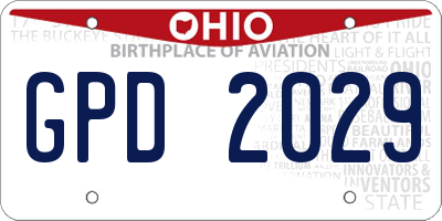 OH license plate GPD2029