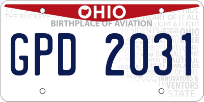OH license plate GPD2031
