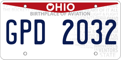 OH license plate GPD2032