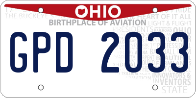OH license plate GPD2033
