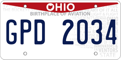 OH license plate GPD2034